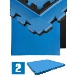 Fitnessmat 2,5 cm Dikte - Set 2 Tegels 90x90 cm EVA Schuim Kliksysteem - Vloerbescherming Thuisgym - Training Puzzelmat Schokabsorberend Comfort Krachttraining