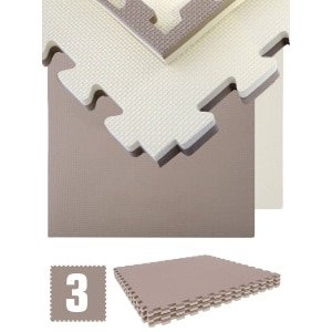 Fitnessmat 2,5 cm Dikte - Set 3 Tegels 90x90 cm EVA Schuim Kliksysteem - Vloerbescherming Thuisgym - Training Puzzelmat Schokabsorberend Comfort Krachttraining