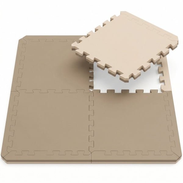 Fitnessmat 2,5 cm Dikte - Set 4 Tegels 50x50 cm EVA Schuim Kliksysteem - Vloerbescherming Thuisgym - Training Puzzelmat Schokabsorberend Comfort Krachttraining