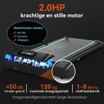 Florixa® Loopband Inklapbaar - Loopband Inklapbaar Met Helling - Loopband - Blauw - 113cm x 49cm x 11cm