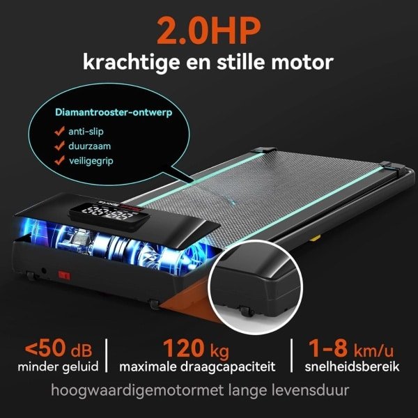 Florixa® Loopband Inklapbaar - Loopband Inklapbaar Met Helling - Loopband - Blauw - 113cm x 49cm x 11cm