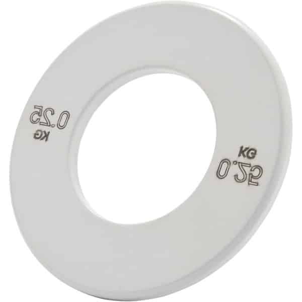 Fractionele Halterschijven - Micro Gewichtsplaten - Krachttraining Progressie - Precisie Staal Ontwerp - 025 kg 50 mm - Wit