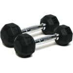 Gecoate Halters - Handgewichten Paar - Krachttraining Thuis - Rubberen Buitenkant - 113 kg - Zwart