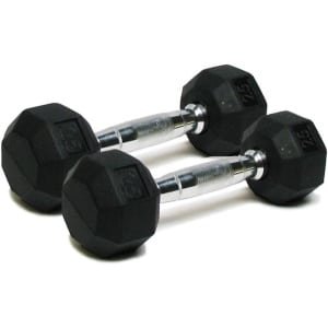 Gecoate Halters - Handgewichten Paar - Krachttraining Thuis - Rubberen Buitenkant - 113 kg - Zwart