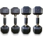 Gecoate Halterset 22.7 kg met Zilveren Handgrepen voor Krachttraining