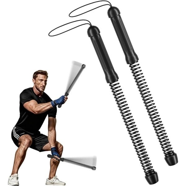 Gevechtstouwen Set - Draadloze Fitness Touwen - HIIT Cardio Kracht - Trillingsgestuurd Trainen - 2 Stuks - Zwart