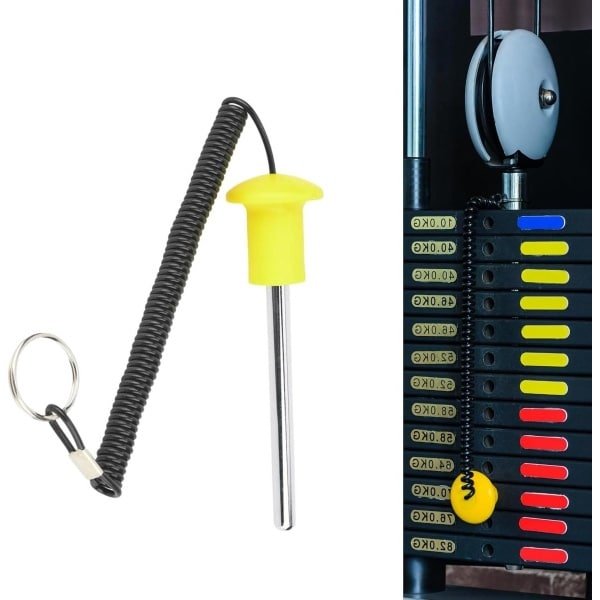 Gewicht Stapel Pin - Fitness Accessoire Riem - Krachttraining Verbeteren - Magnetisch Ontwerp - 105 cm - Geel