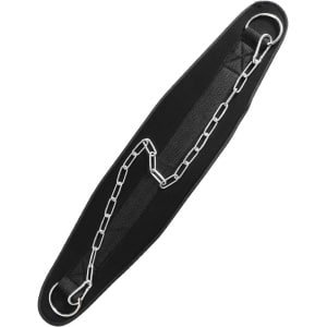 Gewichthef Riemen - Trainingsriem Heupbescherming - Krachttraining Ondersteuning - Dubbele Staalkettingen - 70 cm ketting - Zwart