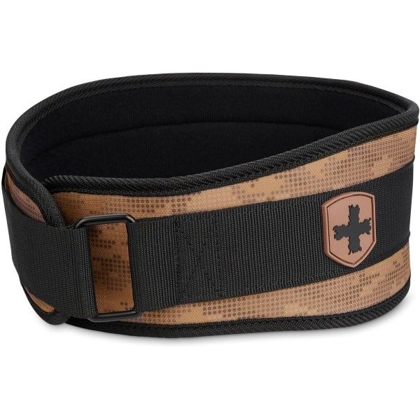 Gewichthefband Unisex - Steunband Fitness - Krachttraining Ondersteuning - Flexibele Schuimkern - 45 Inch Breed - Bruin Camouflage