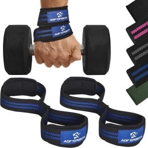 Gewichtheffen Bandjes Figuur 8 met Gewatteerde Polsondersteuning - Trainingshulpmiddel voor Krachttraining