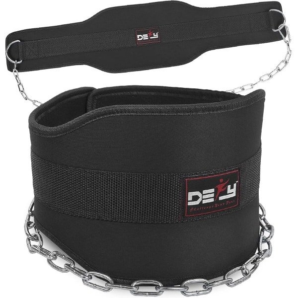 Gewichtheffen Riem voor Krachttraining - Comfortabele Neopreen Dip Belt met 36" Stalen Ketting - Ideale Workout Apparatuur voor Mannen en Vrouwen