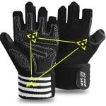 Gewichtheffen handschoenen met polsbandjes | Gel gewatteerd voor Crossfit en fitness | Volledige palmbescherming, ademend en antislip design