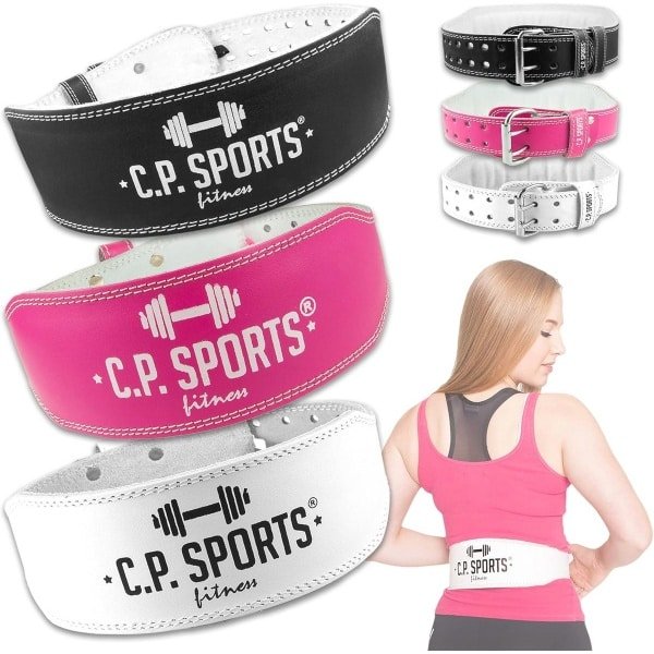 Gewichthefgordel voor Dames - Ergonomische Fitnessriem voor Krachttraining, Echte Leer, Gevoerd en Stevig