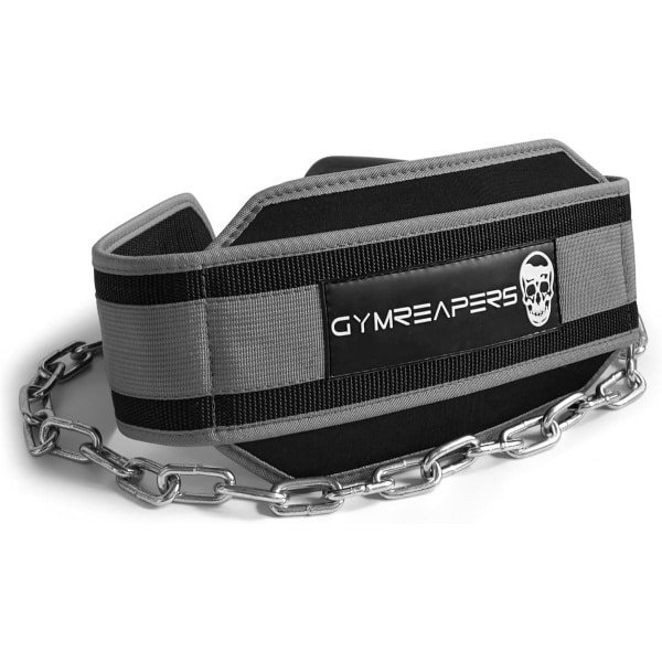 Gewichthefriem - Dip Belt - Krachttraining - Met Stalen Ketting - One Size - Grijs
