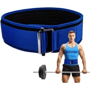 Gewichthefriem - Fitness Gordel - Krachttraining Ondersteuning - Verstelbare Rugsteun - 100 x 10 cm - Blauw