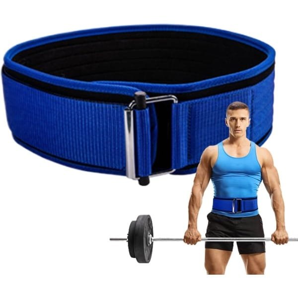 Gewichthefriem - Fitness Gordel - Krachttraining Ondersteuning - Verstelbare Rugsteun - 100 x 10 cm - Blauw
