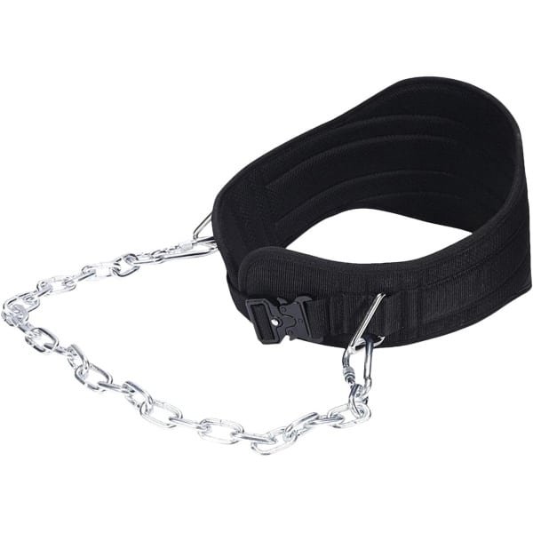 Gewichthefriem - Fitnessriem Rugsteun - Krachttraining Ondersteunen - Verstelbare Pasvorm - 70 cm Ketting - Zwart