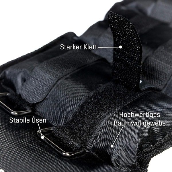 Gewichtsmanchetten 0,5 - 5 kg - Paar Polsgewichten en Voetgewichten met Klittenband voor Krachttraining