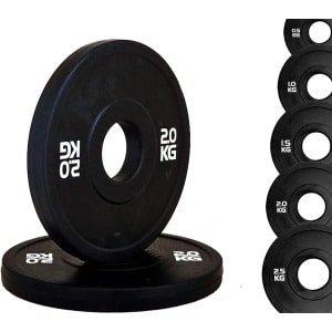 Gewichtsschijf Bumper Micro - Zwarte Halterschijf - Krachttraining Thuisgym - Olympisch Rubber - Ø 50 mm - Totaal Zwart