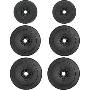 Gewichtsschijven Halter Set 25 kg Kunststof Cement voor Krachttraining