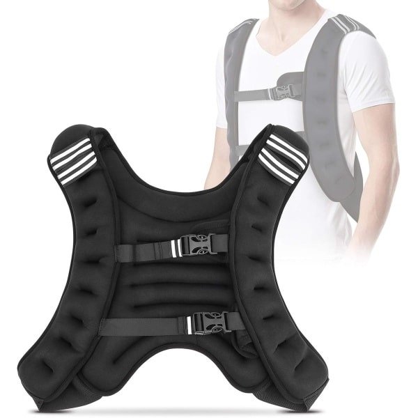 Gewichtsvest 10 kg - Verstelbaar Hardlopen - Training Vest - Gewicht Manchet met Reflecterende Strepen en Verstelbare Band voor Krachttraining Fitness