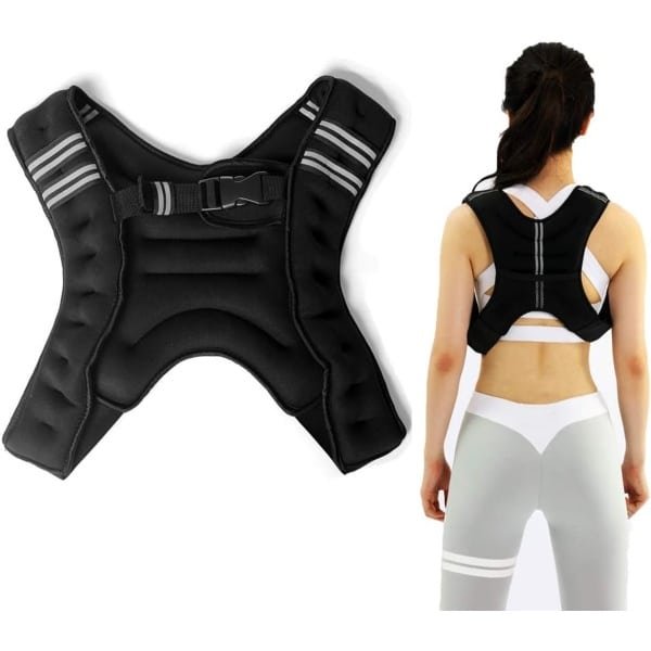 Gewichtsvest - Krachttraining Vest - Sporten Intensiveren - Verstelbaar Gewicht - 5 kg - Zwart