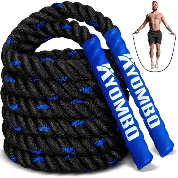 Gewogen Springtouw - Fitness Touw - Cardio Training - Ergonomische Handvatten - 10 Inch Lengte - Zwart