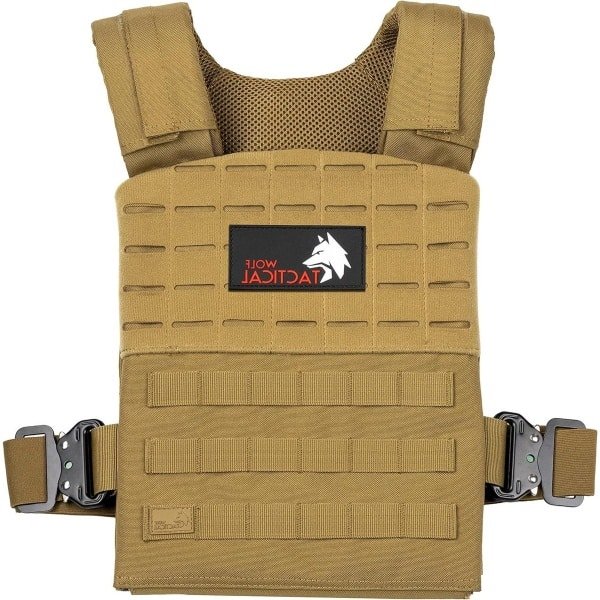 Gewogen Vest - Trainingsvest Krachttraining - Intensieve Workouts - Quick-Release Gespen - One Size - FDE Tan