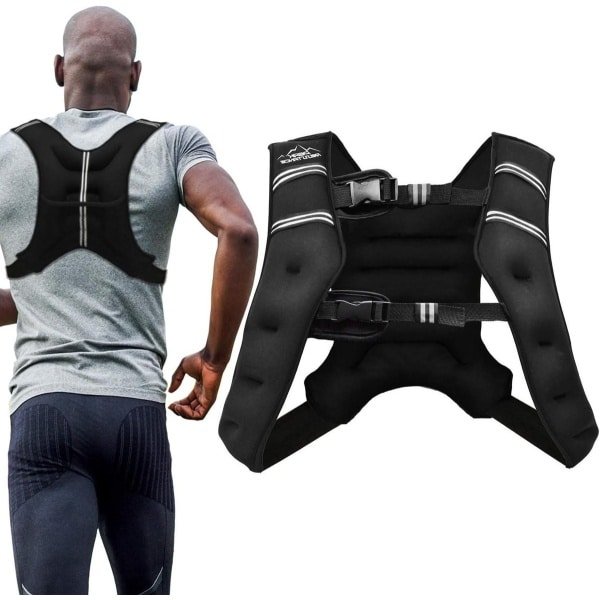 Gewogen Vest - Trainingsvest Krachttraining - Intensiteit Verhoging - Gelijkmatige Weerstand - 9 kg - Zwart