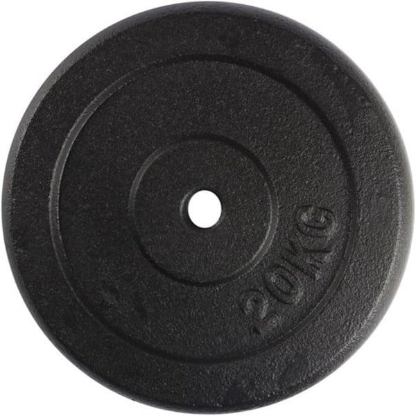 Gietijzeren Gewichts-/Halterschijf - 20 kg - 30 mm Doorsnede - Voor Krachttraining en Crossfit
