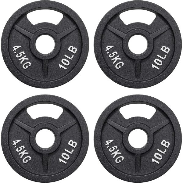 Gietijzeren Halterplaat Set voor Krachttraining en Gewichtheffen, 5 cm Opening, 4 Stuks van 4.5 KG