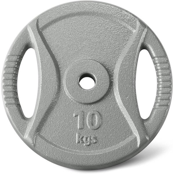 Gietijzeren Halterschijf - Losse Gewichtsplaat - Krachttraining Thuis - Standaard 2.5cm Grip - 2.27 Kilogram - Antraciet
