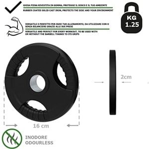 Gietijzeren Halterschijven voor Krachttraining - 50 mm, 1,25 tot 25 kg, Ideaal voor Thuisgym en Sportschool