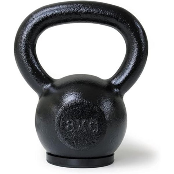 Gietijzeren Kettlebell 8 kg voor Krachttraining, Fitness en Crossfit | Met Rubberen Bodem