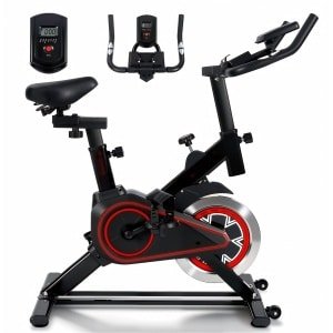 Glitzerlife - Hometrainer Spinningfiets Fitnessbike - inklapbaar verstelbaar stil magnetisch - cardio thuistrainer met monitor - comfortabel zadel - 91 cm - Zwart
