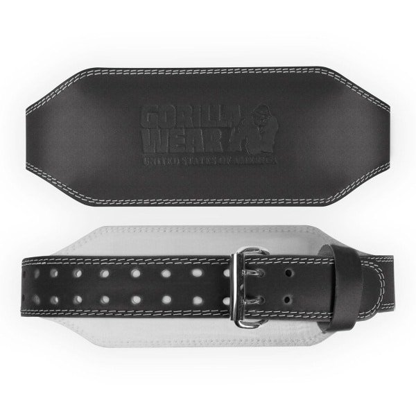 Gorilla Wear 6 Inch Leren Sportriem - Halterriem - Mannen - Krachttraining - Zwart - XXL/XXXL