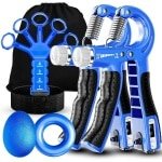 Grip Krachttrainer Set - Handgreep Versterker - Spieropbouw Herstel - Met Telfunctie Instelbaar - 5 Stuks - Blauw
