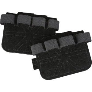 Grippads Rundleer - Fitness Handschoenen - Krachttraining Gym - Open Vinger Ontwerp - 10x8cm - Zwart