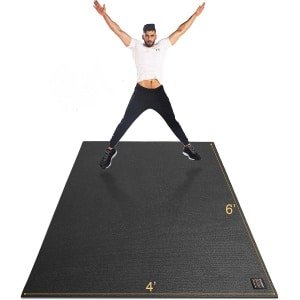 Grote Oefenmat - Fitnessmat Sportmat - Vloerbescherming Cardio - Extra Breed Antislip - 183x122x0.7 cm - Zwart