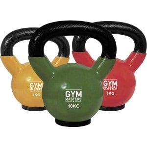 Gym Masters Kettlebell Set 4-6-10 kg - Premium Vinyl Kettlebells - Rubberen Bodem - Optimale Vloerbescherming & Veilig Trainen - Krachttraining Thuis