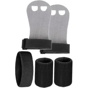 Gymnastiek Grips - Polsondersteuning Training - Krachttraining Oefening - Antislip Ademend Comfort - 13.5x8x1cm - Zwart