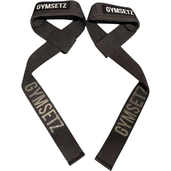 Gymsetz Premium Lifting Straps - Krachttraining Accessoires - Deadlift & Powerlifting Straps - 2 Stuks - Zwart & Grijs
