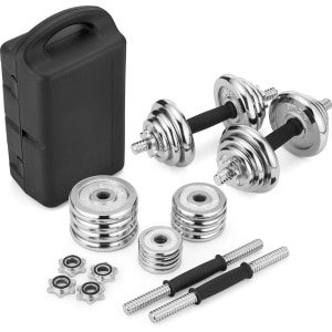 Gymtek® Halterset 20kg met Koffer - 2x Haltergrepen - 4x 2,5kg, 4x 1,25kg, 4x 0,5kg - Halter set voor Krachttraining, Workout, Gym