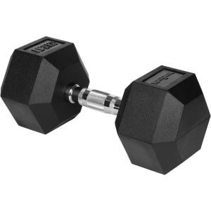 Halter Gietijzer Rubber - Dumbbell Gewicht - Krachttraining Thuis - Hexagon Vorm - 175 kg - Zwart