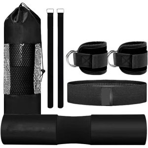 Halter Hip Thrust Kussen - Squat Pad Set - Krachttraining Thuis - Schokabsorberend Driedubbel - 49x16x10cm