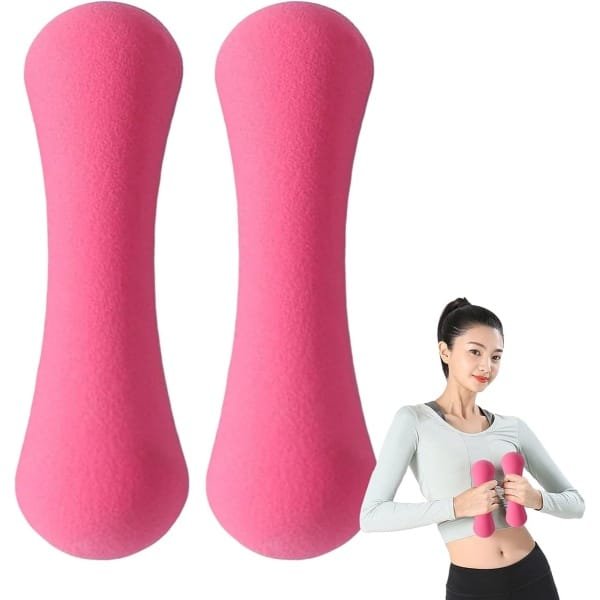 Halter Set - Handgewichten Vrouwen - Krachttraining Yoga - Ergonomisch Botvorm - 13.5 x 4 cm - Roze