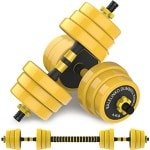 Halter met rubberen grip en gietijzeren gewichten voor krachttraining