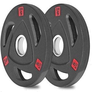 Haltergewicht set 50mm - rubberen halterschijven met stalen kern voor krachttraining