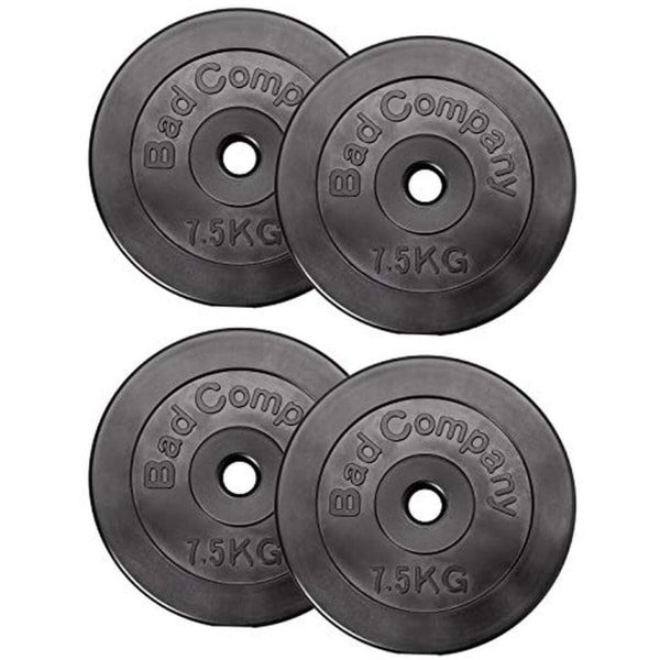 Haltergewichtenset voor Krachttraining - Kunststof Halterschijven 30 kg (4x7,5kg) voor Lange en Korte Halters