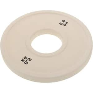 Halterplaten - Gewichten Halterschijven - Krachttraining - Rubberen bumper - 14.5 x 14.5 cm - Ivoor
